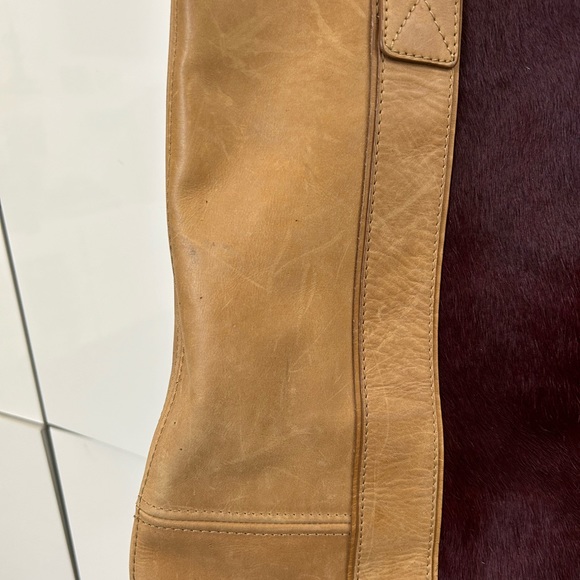 All Saints leather tote bag with deep burgundy pony skin insert - Picture 2 of 16